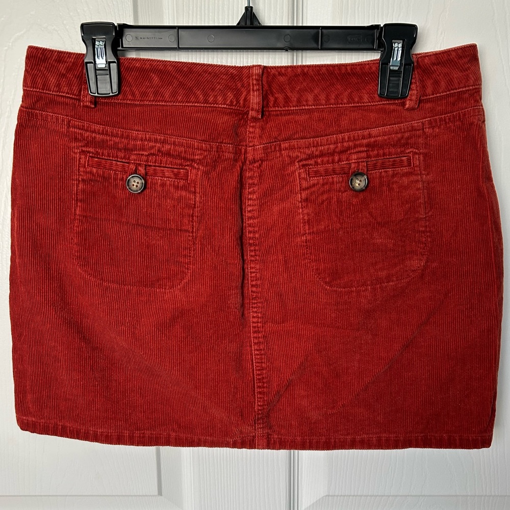 Banana Republic Rust Orange Corduroy Mini Skirt Size 6 - Picture 4 of 12